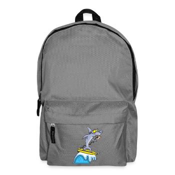 Surfer shark - Backpack - elephant grey - Front