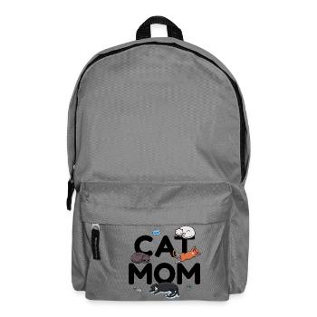 Chat Maman - Cat Cat Lady Mama Kitty Meow - Sac à dos - gris éléphant - Devant