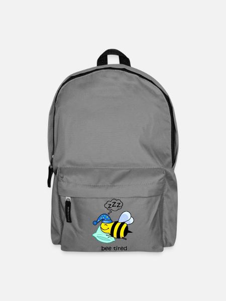 bee tired, lustige müde Biene süße Tiere schlafen - Rucksack - Mittelgrau