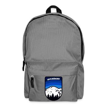 Graubünden Berglandschaft Emblem - Rucksack - Mittelgrau - Vorne