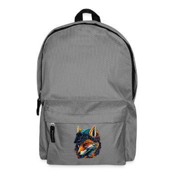 Renard guerrier au casque - Sac à dos - gris éléphant - Devant