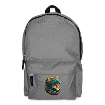 Renard cybernétique au casque neon - Sac à dos - gris éléphant - Devant
