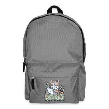 Tech Cat in Garden Armor - Backpack - elephant grey - Front