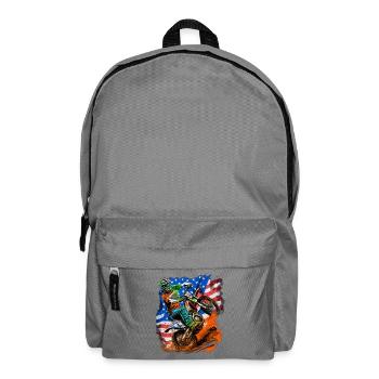 American Flag Motocross Splash - Backpack - elephant grey - Front
