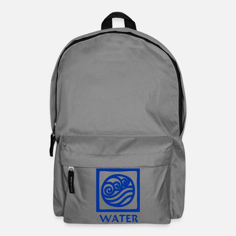 Symbol des Wassers mit dem Text Wasser - Rucksack - Mittelgrau