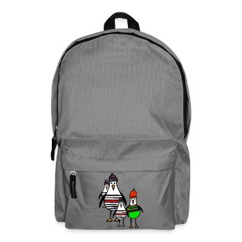 Streifige Pinguine im Winter - Rucksack - Mittelgrau - Vorne