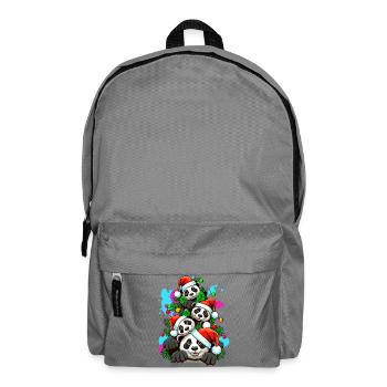 Festliche Panda-Feiertagsfeier - Rucksack - Mittelgrau - Vorne