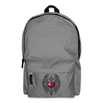 Heart Wings Winged Heart - Backpack - elephant grey - Front