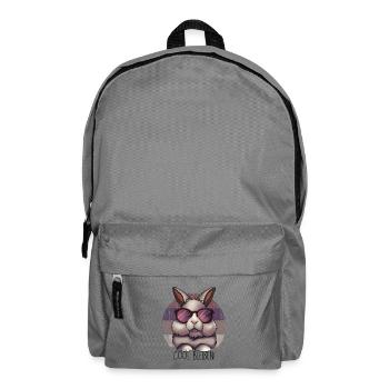 Cool bleiben – Hase mit Sonnenbrille - Rucksack - Mittelgrau - Vorne