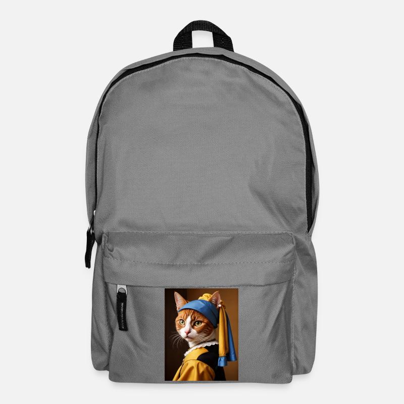 Die Katze mit dem Perlenohrgehänge - Rucksack - Mittelgrau