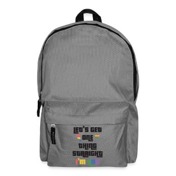 LGBTQ Pride Month - Let's Get One Thing Straight. - Backpack - elephant grey - Front