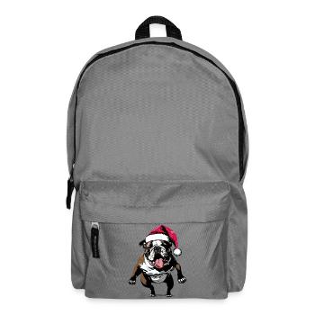 Bouledogue drôle avec chapeau de Père Noël - Sac à dos - gris éléphant - Devant