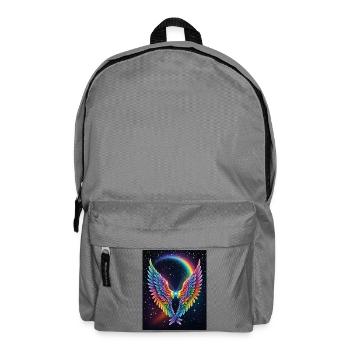 Regenbogenflügel Herz im All - Rucksack - Mittelgrau - Vorne