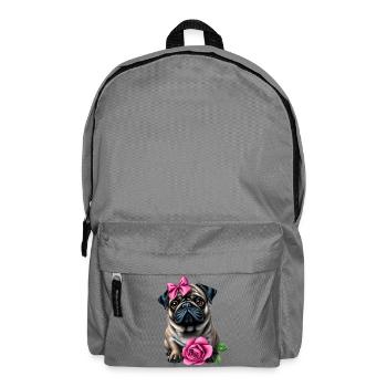 Mops Hund - Rucksack - Mittelgrau - Vorne