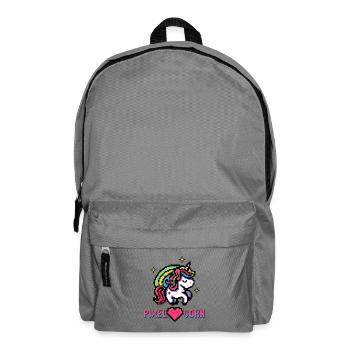 Pixel Unicorn Unicorn Einhorn Regenbogen - Rucksack - Mittelgrau - Vorne