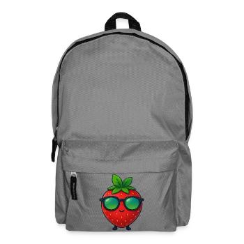 Coole minimalistische Erdbeere fruchtig Sommer - Rucksack - Mittelgrau - Vorne