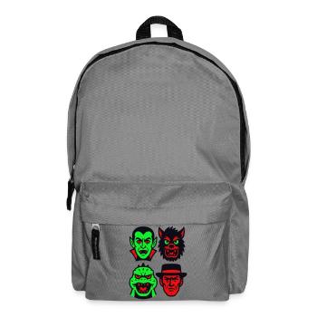 4 Grusel-Monster - Rucksack - Mittelgrau - Vorne