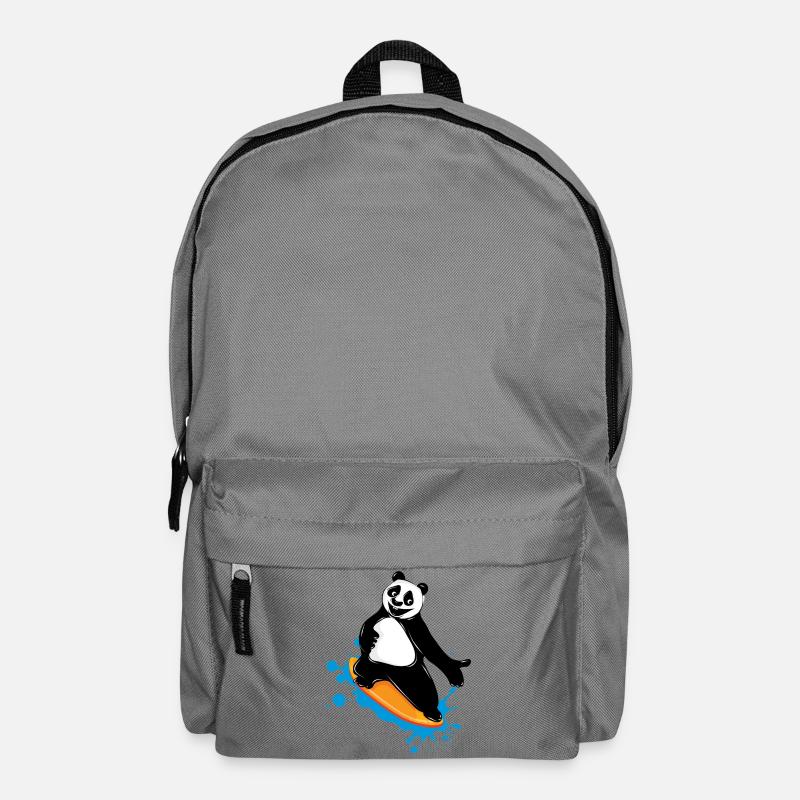 Surfender Panda Bär im Graffiti Stil - Rucksack - Mittelgrau