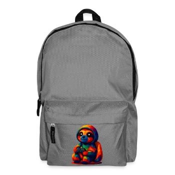 WPAP Polygon Kawaii Stil Tier Baby Faultier Hoody - Rucksack - Mittelgrau - Vorne