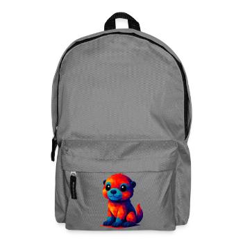 WPAP Polygon Kawaii Stil Baby Otter Tiere - Rucksack - Mittelgrau - Vorne
