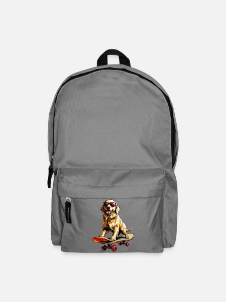 Skateboard Golden Retriever - Rucksack - Mittelgrau