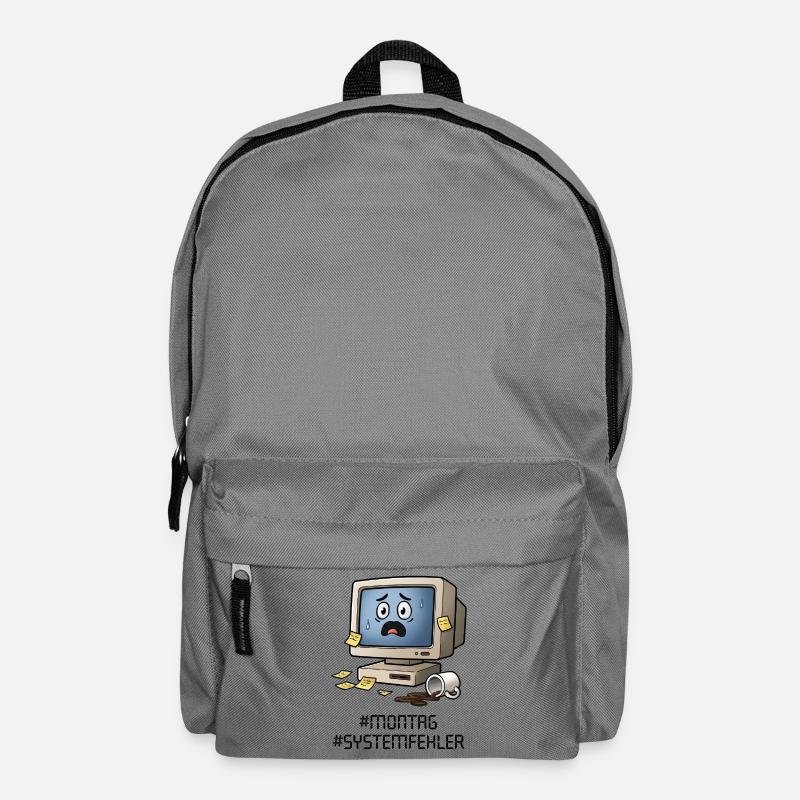 #Montag #Systemfehler – Retro-PC, Kaffee&Bürohumor - Rucksack - Mittelgrau