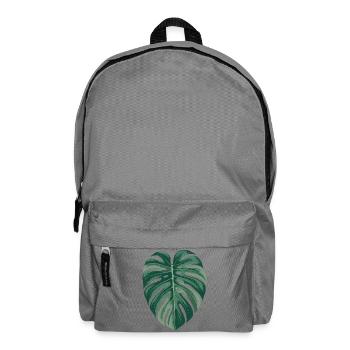 Tropical Monstera Leaf Illustration - Backpack - elephant grey - Front