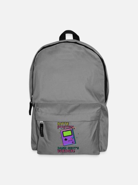 Retro Gaming Spruch mit Handspielgerät Videospiele - Rucksack - Mittelgrau