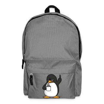 Pingouin Café Café Amateur Bureau Doigt d’honneur - Sac à dos - gris éléphant - Devant