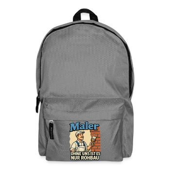 Maler Spruch Rohbau Ironie - Rucksack - Mittelgrau - Vorne