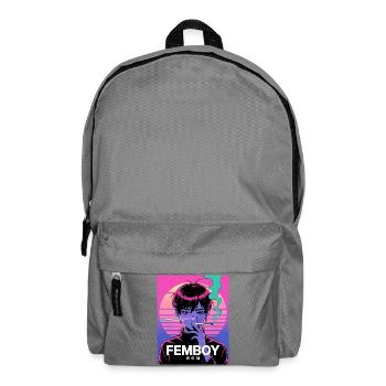 Vaporwave femboy with glitch style - Backpack - elephant grey - Front