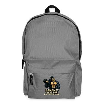 Gorilla Kraft Protein Shake Fitness Gym Strength - Backpack - elephant grey - Front