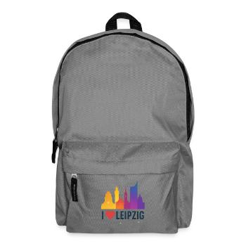 Leipzig Skyline Herzliebe - Rucksack - Mittelgrau - Vorne
