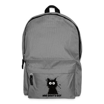 mir gehts gut - größte Lügen der Menschheit! - Rucksack - Mittelgrau - Vorne