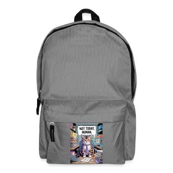 Nicht Heute, Mensch – Bürokatze - Rucksack - Mittelgrau - Vorne