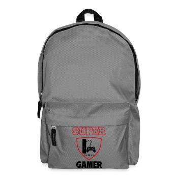 Super gamer, fête des pères, noël - Sac à dos - gris éléphant - Devant