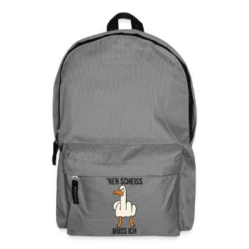 Mittelfinger Gans lustige Bilder, Sarkasmus - Rucksack - Mittelgrau - Vorne