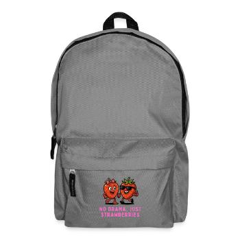 Strawberries - No Drama Just strawberries Caricature - Backpack - elephant grey - Front