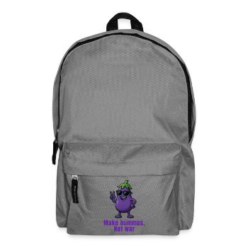 Hummus - Aubergine Cartoon Karikatur  - Rucksack - Mittelgrau - Vorne