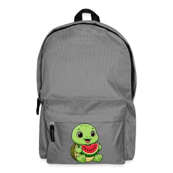Cute Turtle Melon Summer Cartoon Fruits - Backpack - elephant grey - Front