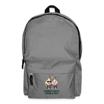Knoblauch Liebesduo Stark und Würzig karikatur  - Rucksack - Mittelgrau - Vorne