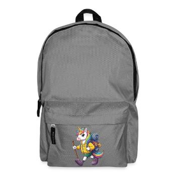 Süßer Einhorn-Wander-Camping-Abenteuer-Rucksacktourist. - Rucksack - Mittelgrau - Vorne