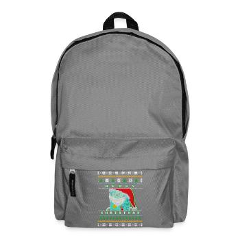 Merry Christmas Pixel Santa "Ugly Xmas Sweater" - Rucksack - Mittelgrau - Vorne