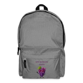 Liebe schmeckt nach Trauben Cartoon - Rucksack - Mittelgrau - Vorne