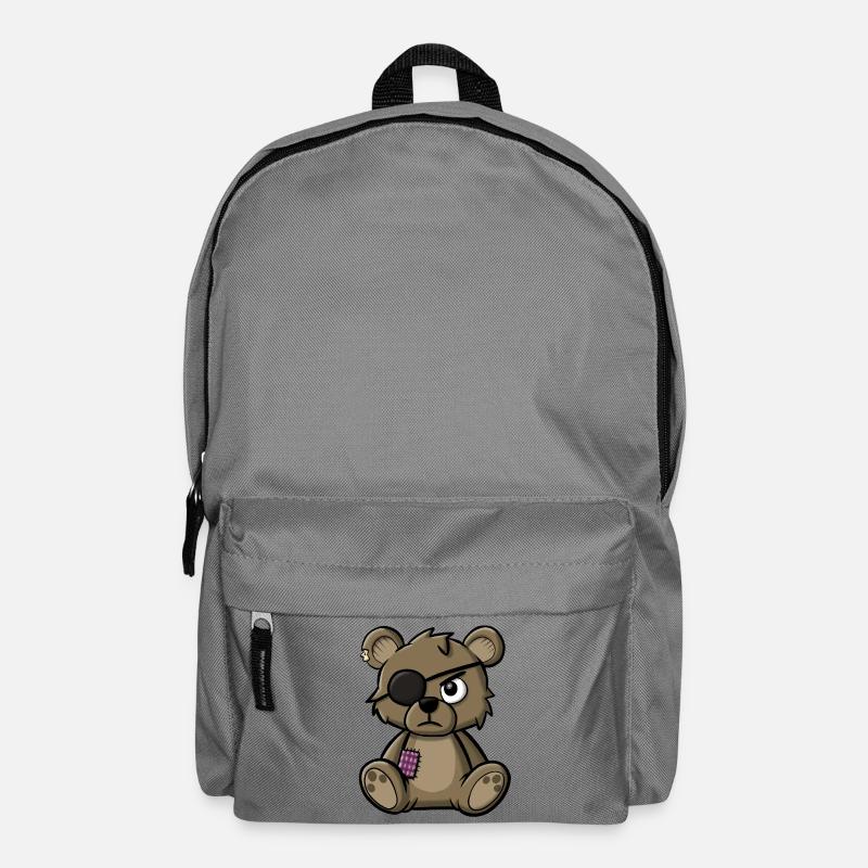 Teddybär mit Augenklappe - Rucksack - Mittelgrau