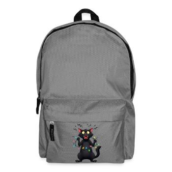 Vilain chat méchant Lumières de Fée de Noël Drôle - Sac à dos - gris éléphant - Devant