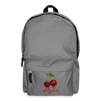 Zwei Kirschen, Ein Stil - Rucksack - Mittelgrau - Vorne