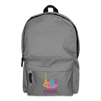 Paris Gradient Skyline Silhouette - Backpack - elephant grey - Front