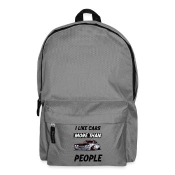 I like cars more than People. - Backpack - elephant grey - Front