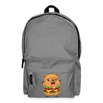 Süße Capybara Cartoon Fast Food Cheeseburger - Rucksack - Mittelgrau - Vorne